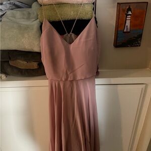 Jenny Yoo Dusty Rose Strapless V-Neck Maxi Dress